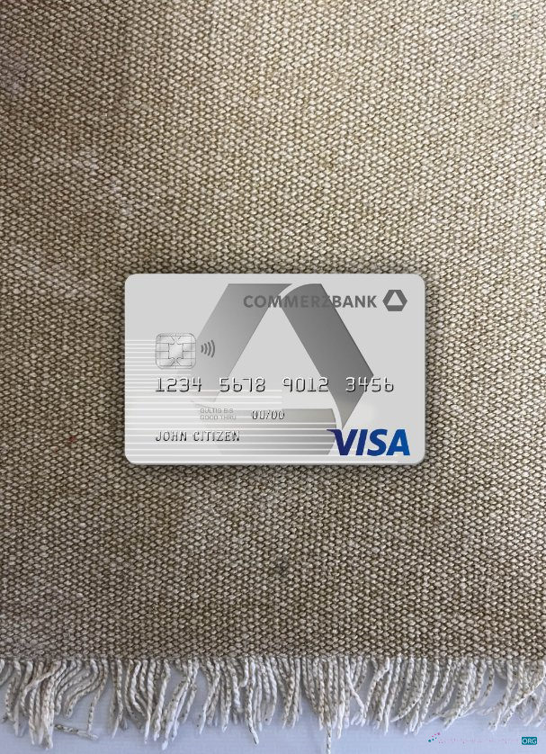 Download Germany Commerzbank Visa Card photolook front Photoshop template